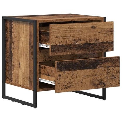 Bedside Table Old Wood 50 x 39.5 x 50 cm Engineered Wood