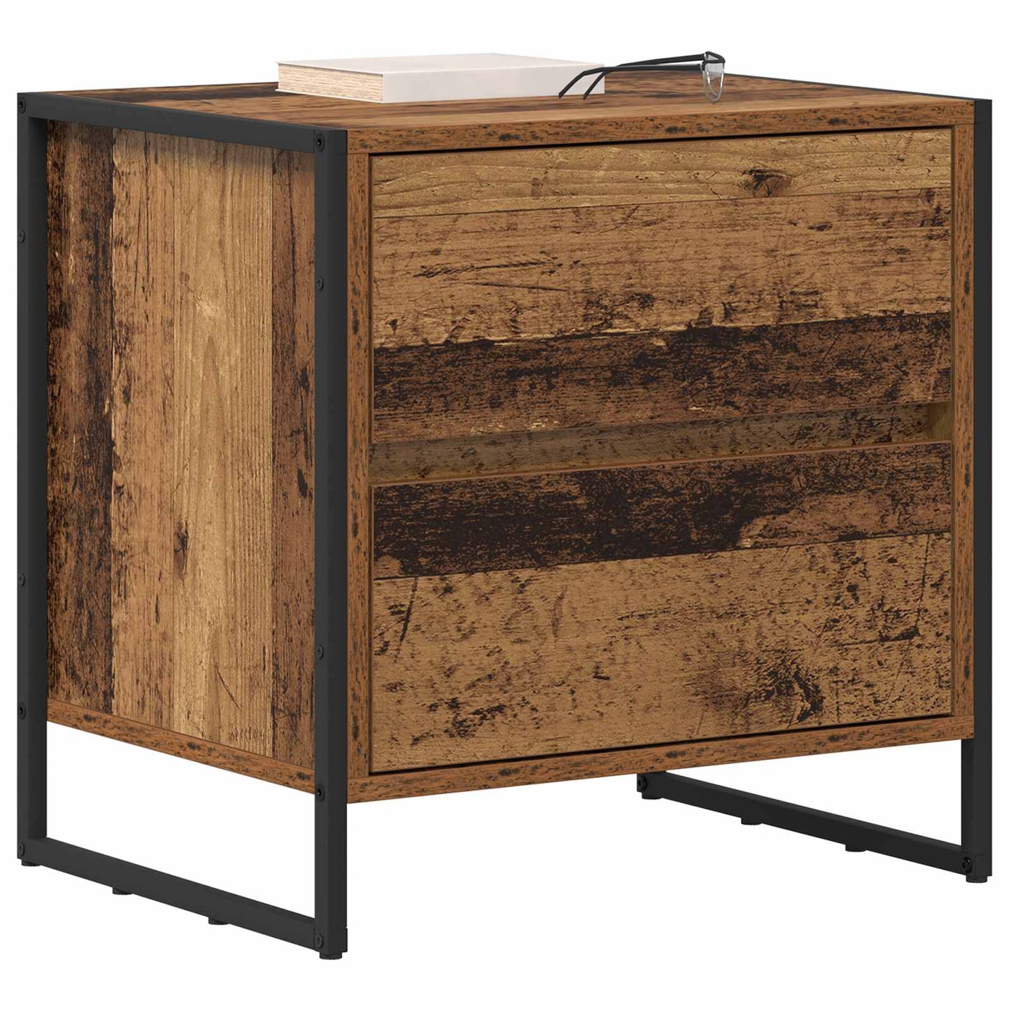 Bedside Table 2 pcs Old Wood 50 x 39.5 x 50 cm Engineered Wood