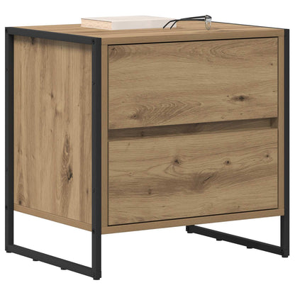 Bedside Table Artisian Oak 50 x 39.5 x 50 cm Engineered Wood
