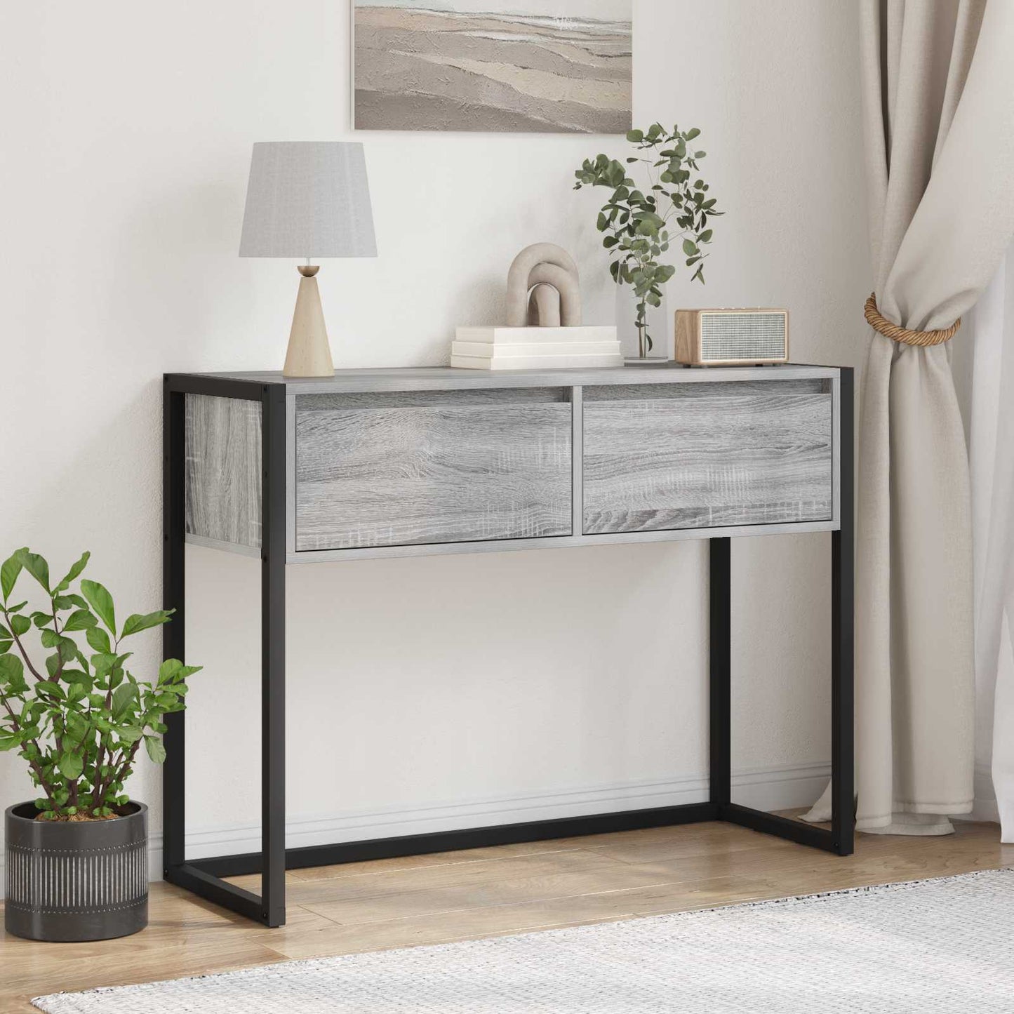 End Table Grey Sonoma 100 x 36 x 75 cm Engineered Wood