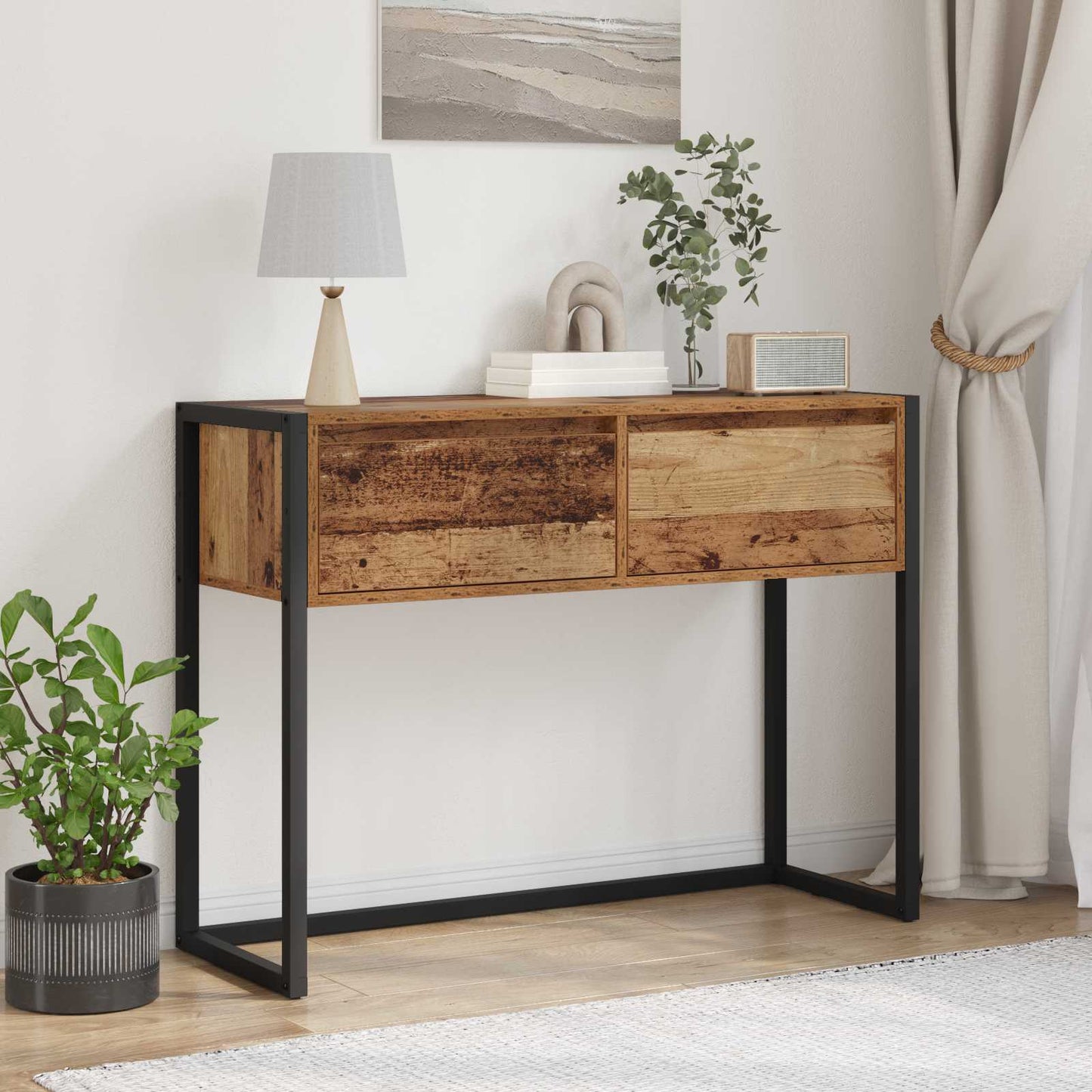 End Table Old Wood 100 x 36 x 75 cm Engineered Wood