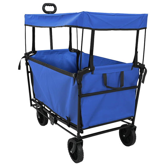 Folding Shopping Trolley with Breaks Black 105 x 56.5 x 116 cm