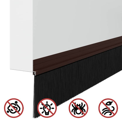 Self-adhesive Door Brush Seals 6 pcs Brown 100 cm