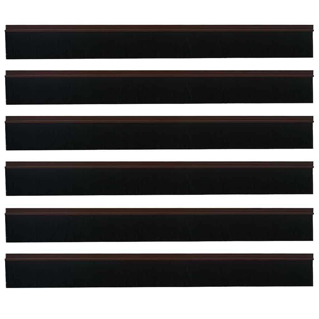 Self-adhesive Door Brush Seals 6 pcs Brown 100 cm