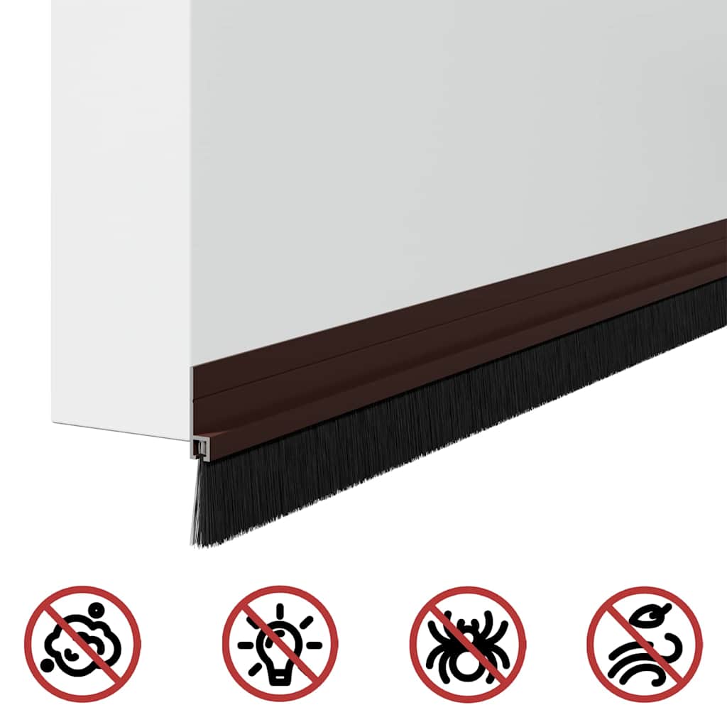 Self-adhesive Door Brush Seals 12 pcs Brown 100 cm
