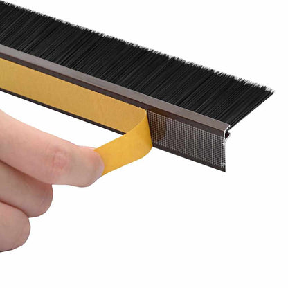 Self-adhesive Door Brush Seals 12 pcs Brown 100 cm