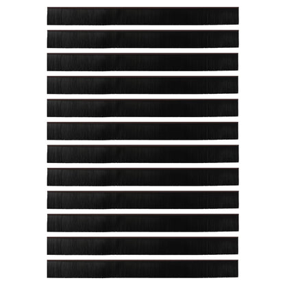 Self-adhesive Door Brush Seals 12 pcs Brown 100 cm
