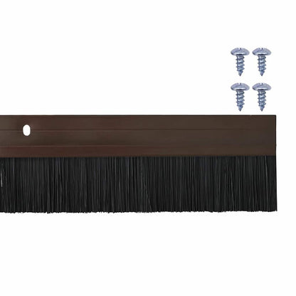 Screw-on Door Brush Seals 2 pcs Brown 100 cm Aluminium Alloy