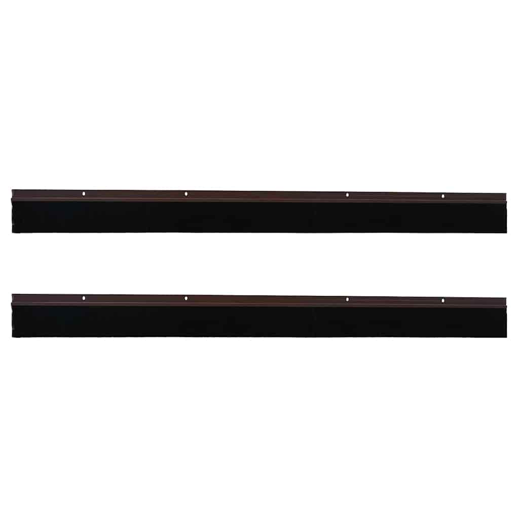 Screw-on Door Brush Seals 2 pcs Brown 100 cm Aluminium Alloy