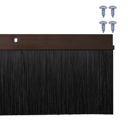 Screw-on Door Brush Seals 2 pcs Brown 100 cm Aluminium Alloy