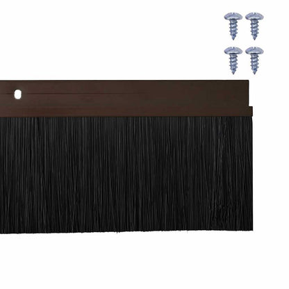 Screw-on Door Brush Seals 6 pcs Brown 100 cm Aluminium Alloy