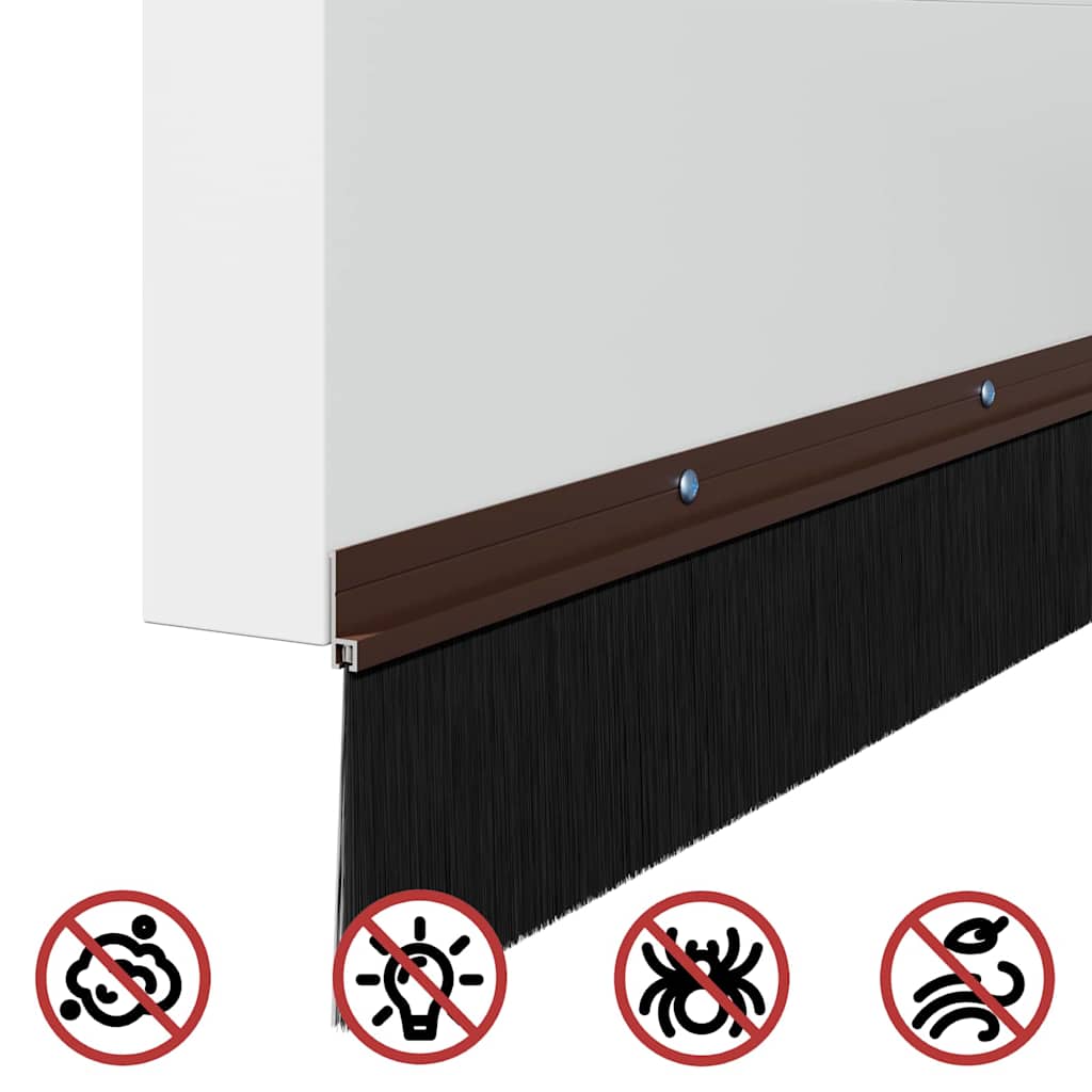 Screw-on Door Brush Seals 6 pcs Brown 100 cm Aluminium Alloy