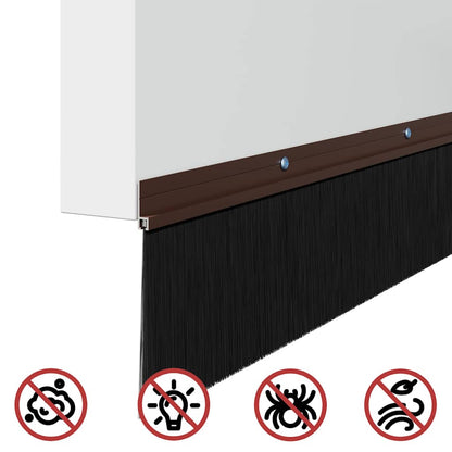 Screw-on Door Brush Seals 6 pcs Brown 100 cm Aluminium Alloy