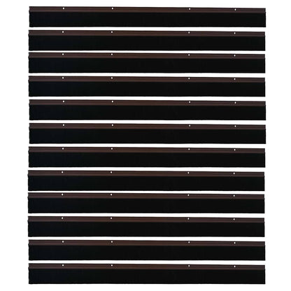 Screw-on Door Brush Seals 12 pcs Brown 100 cm Aluminium Alloy