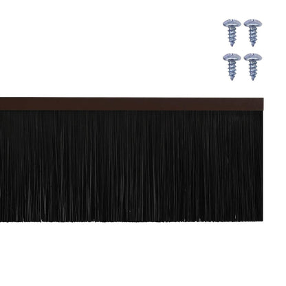 Screw-on Door Brush Seals 2 pcs Brown 100 cm Aluminium Alloy