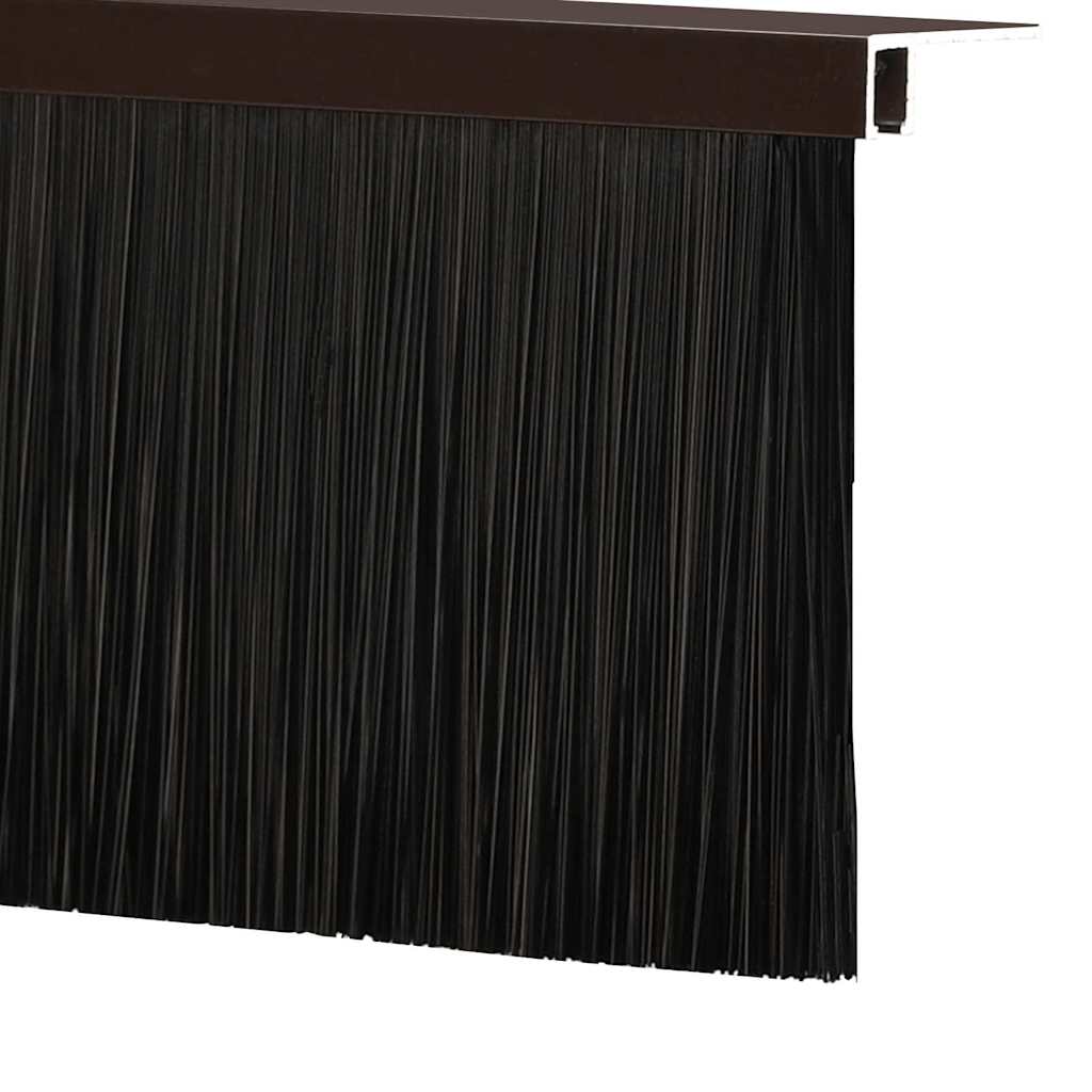 Screw-on Door Brush Seals 2 pcs Brown 100 cm Aluminium Alloy