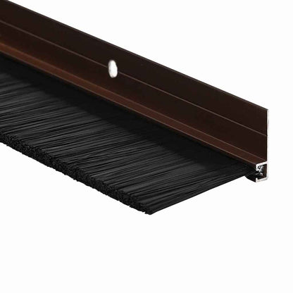 Screw-on Door Brush Seals 6 pcs Brown 100 cm Aluminium Alloy