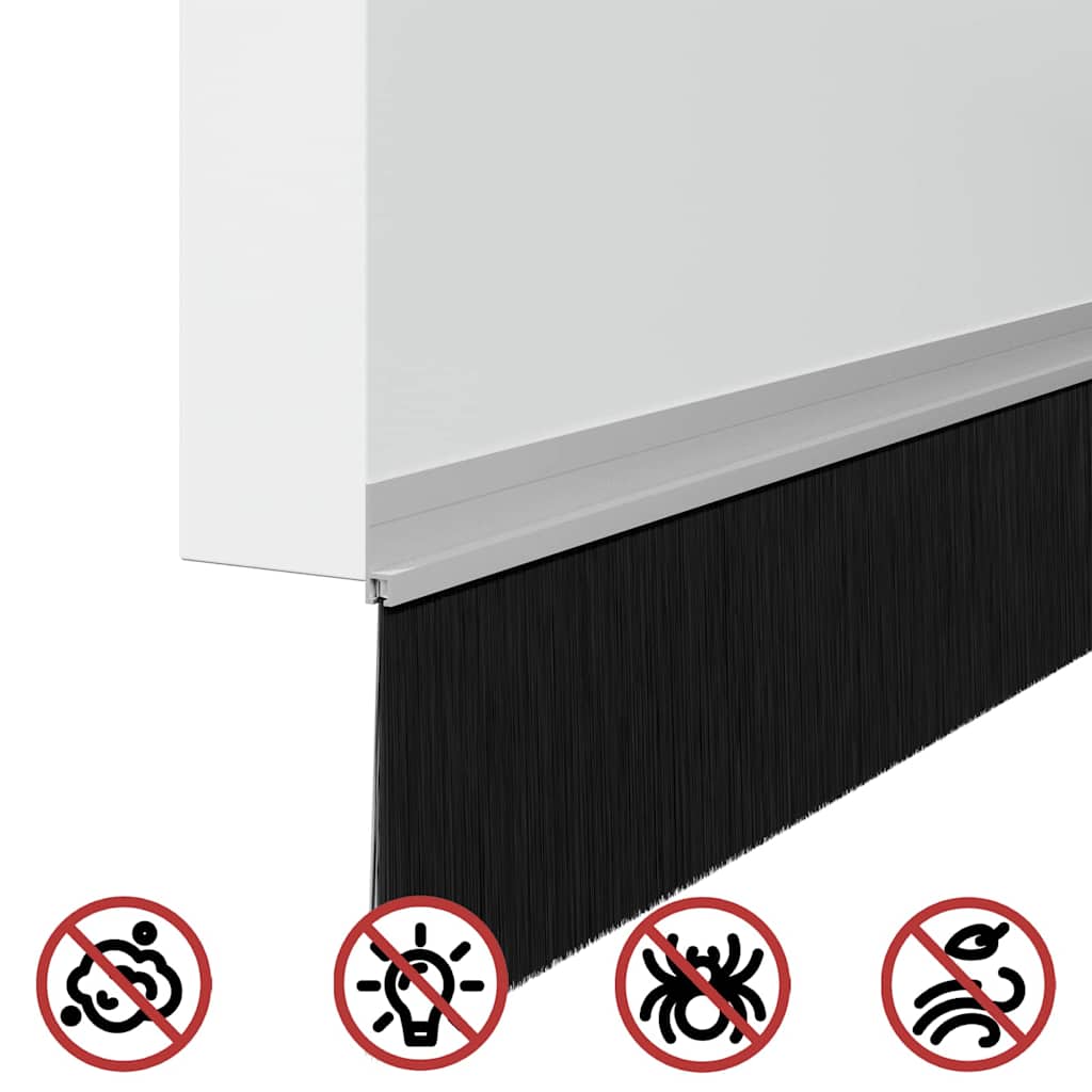 Self-adhesive Door Brush Seals 6 pcs Silver 100 cm