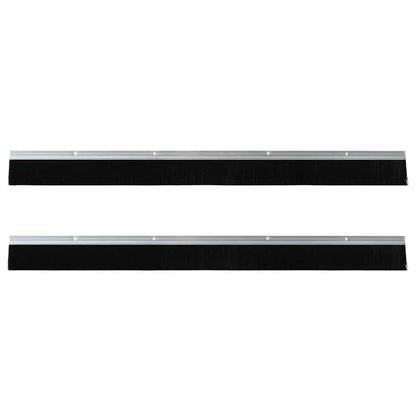 Screw-on Door Brush Seals 2 pcs Silver 100 cm Aluminium Alloy