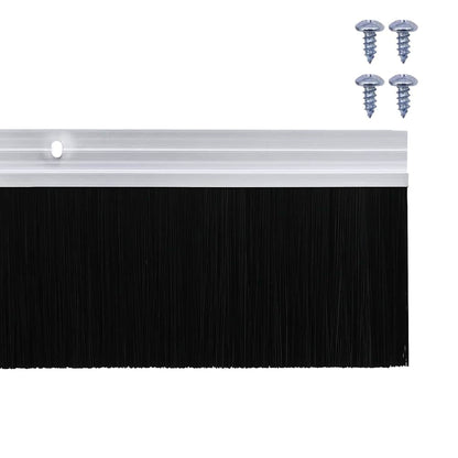 Screw-on Door Brush Seals 2 pcs Silver 100 cm Aluminium Alloy