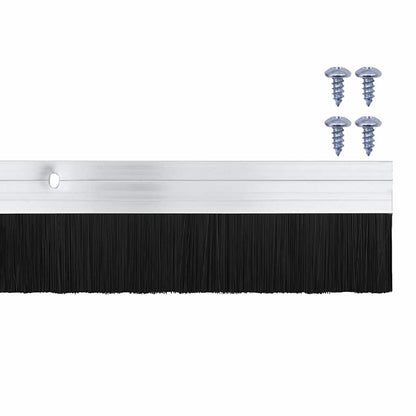 Screw-on Door Brush Seals 6 pcs Silver 100 cm Aluminium Alloy