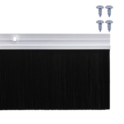 Screw-on Door Brush Seals 6 pcs Silver 100 cm Aluminium Alloy