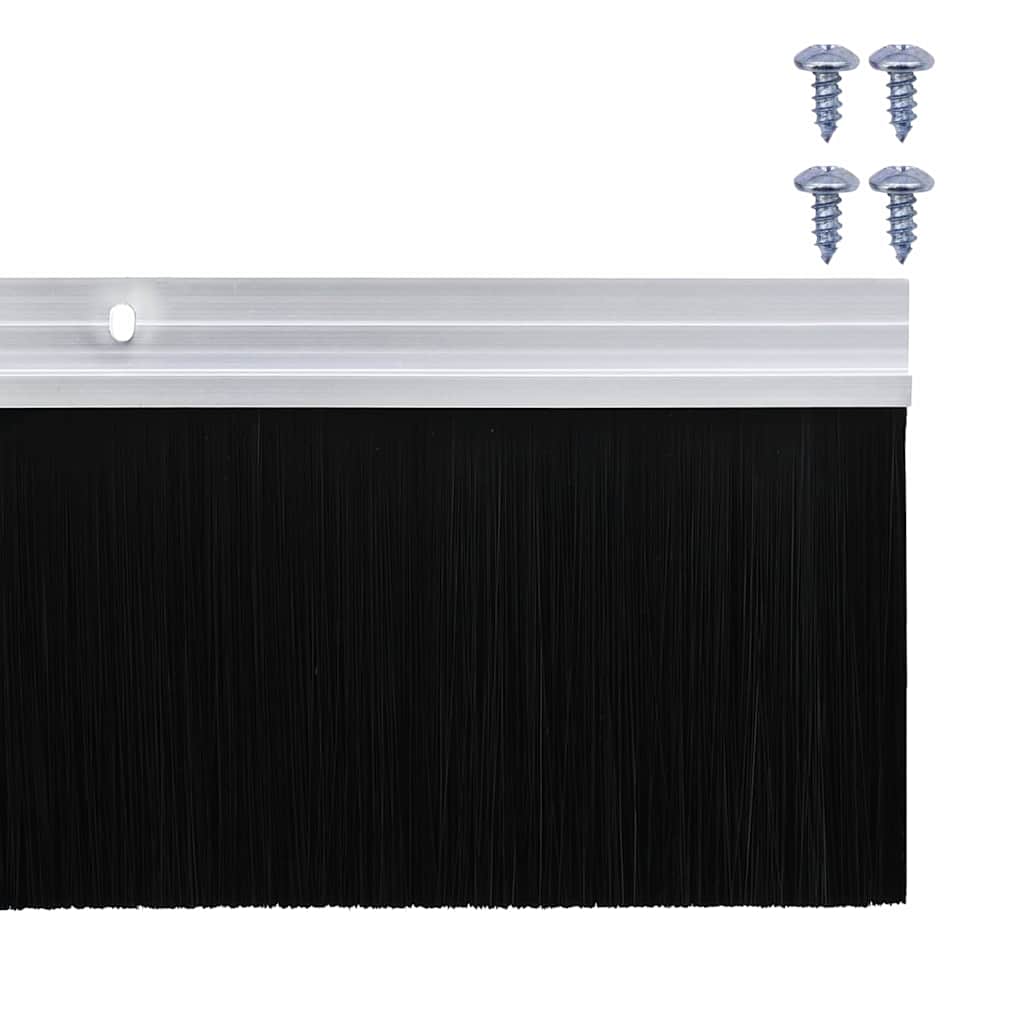 Screw-on Door Brush Seals 12 pcs Silver 100 cm Aluminium Alloy