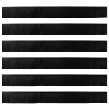 Screw-on Door Brush Seals 6 pcs Silver 100 cm Aluminium Alloy