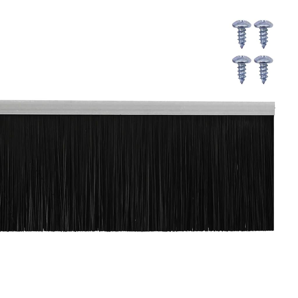 Screw-on Door Brush Seals 12 pcs Silver 100 cm Aluminium Alloy