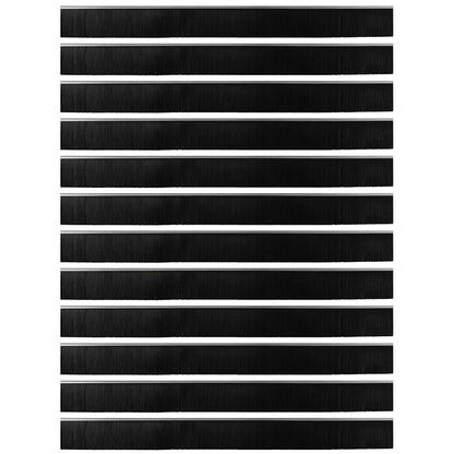 Screw-on Door Brush Seals 12 pcs Silver 100 cm Aluminium Alloy