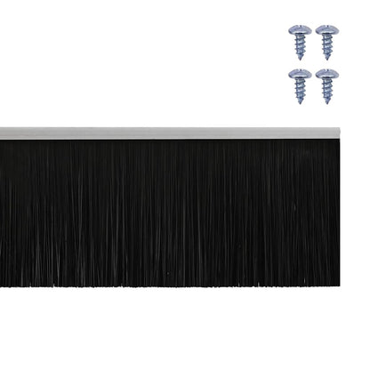 Screw-on Door Brush Seals 12 pcs Silver 100 cm Aluminium Alloy