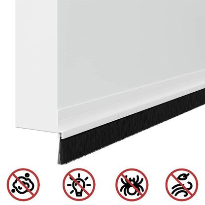 Self-adhesive Door Brush Seals 12 pcs White 100 cm