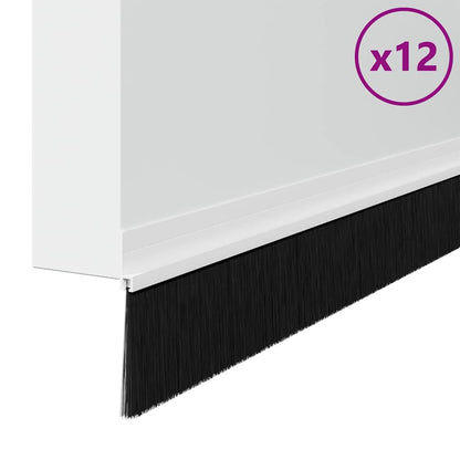 Self-adhesive Door Brush Seals 12 pcs White 100 cm