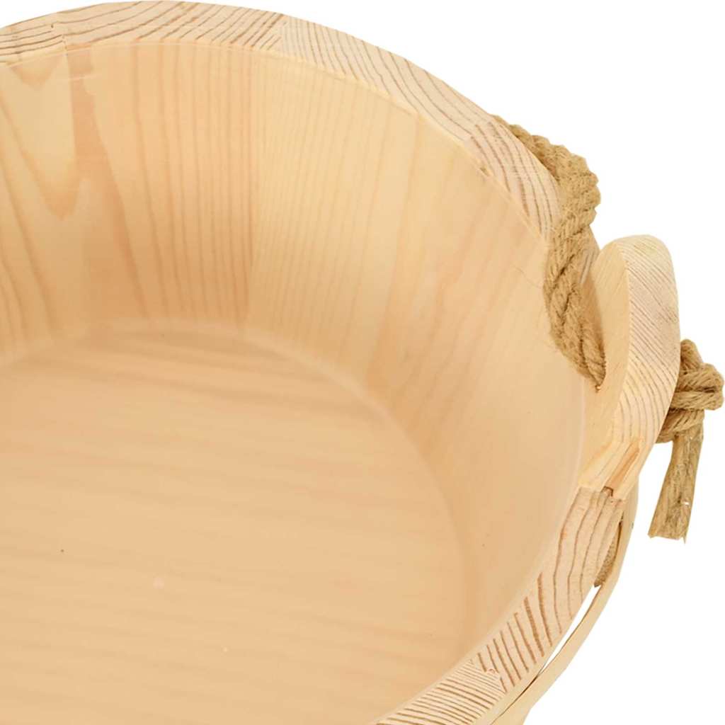 Sauna Bucket 2 pcs Brown Solid Pine Wood and Hemp