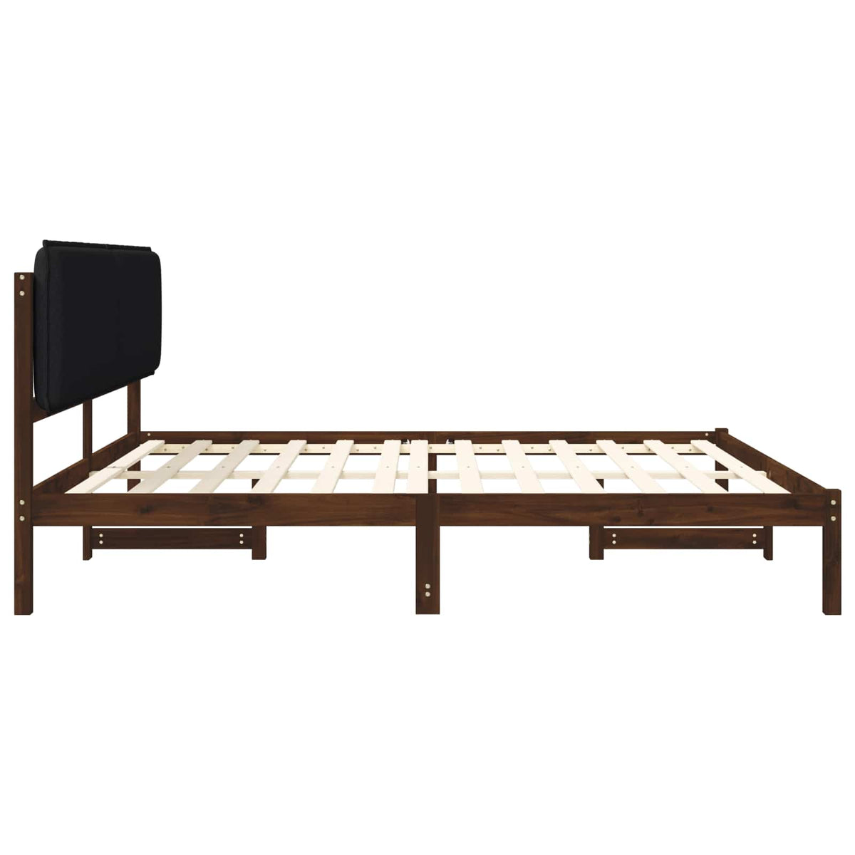 Bed Frame with Upholstered Headboard Dark Brown and Black