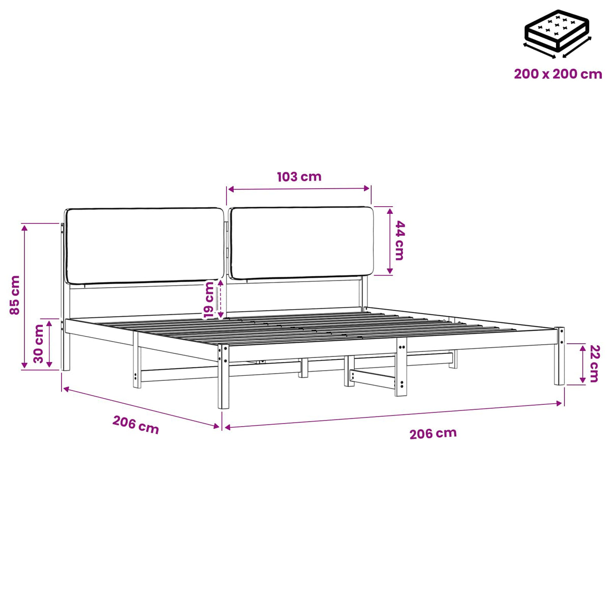 Bed Frame with Upholstered Headboard Dark Brown and Light Grey