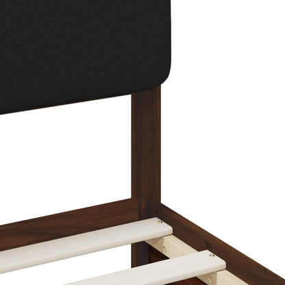 Bed Frame with Upholstered Headboard Dark Brown and Black