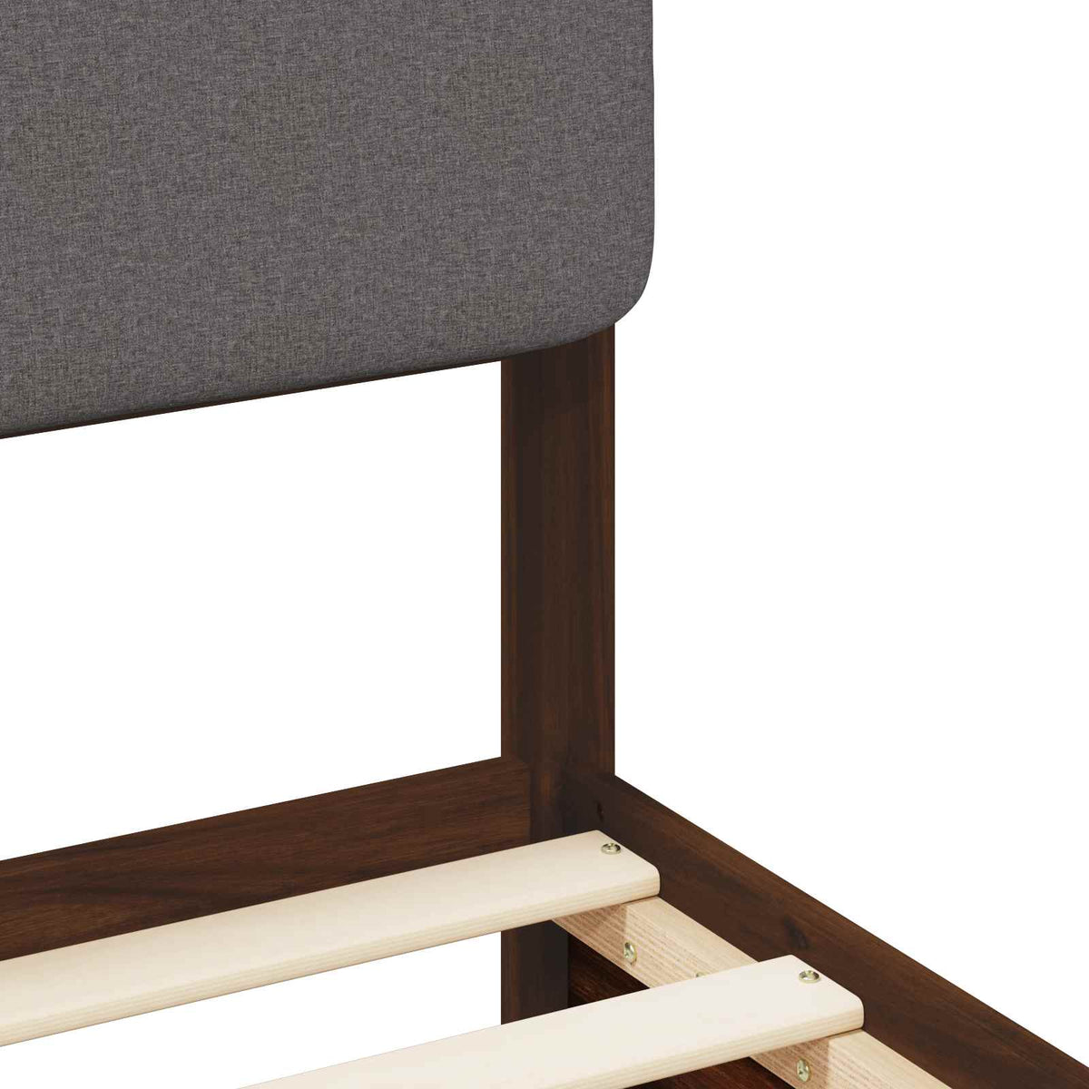 Bed Frame with Upholstered Headboard Dark Brown and Light Grey