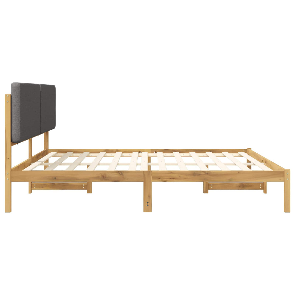 Bed Frame with Upholstered Headboard Whitewash and Light Grey