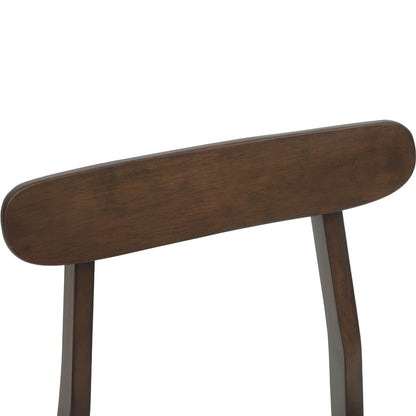 Dining Chair 2 pcs Dark Brown and Light Solid Rubber Wood