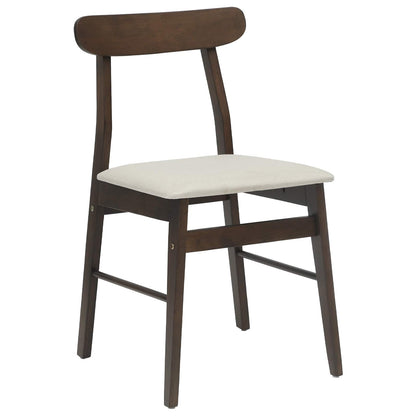 Dining Chair 2 pcs Dark Brown and Light Solid Rubber Wood
