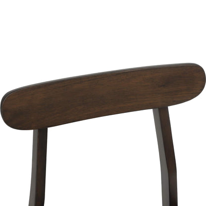 Dining Chair 2 pcs Dark Brown and Black Solid Rubber Wood
