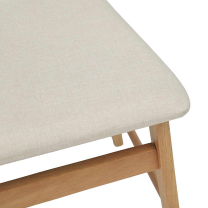 Dining Chair 2 pcs Natural and Light Solid Rubber Wood