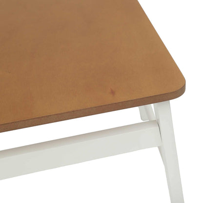 Dining Chair 2 pcs White and Natural 43 x 44.5 x 77 cm
