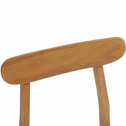 Dining Chair 2 pcs Natural and Light Solid Rubber Wood