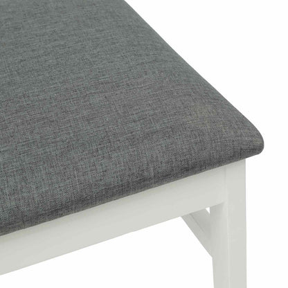 Dining Chair 2 pcs White and Grey Solid Rubber Wood