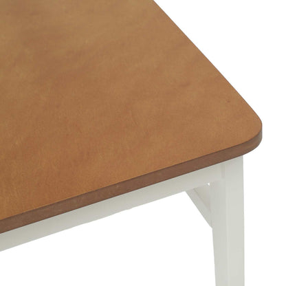 Dining Chair 2 pcs White and Natural Solid Rubber Wood