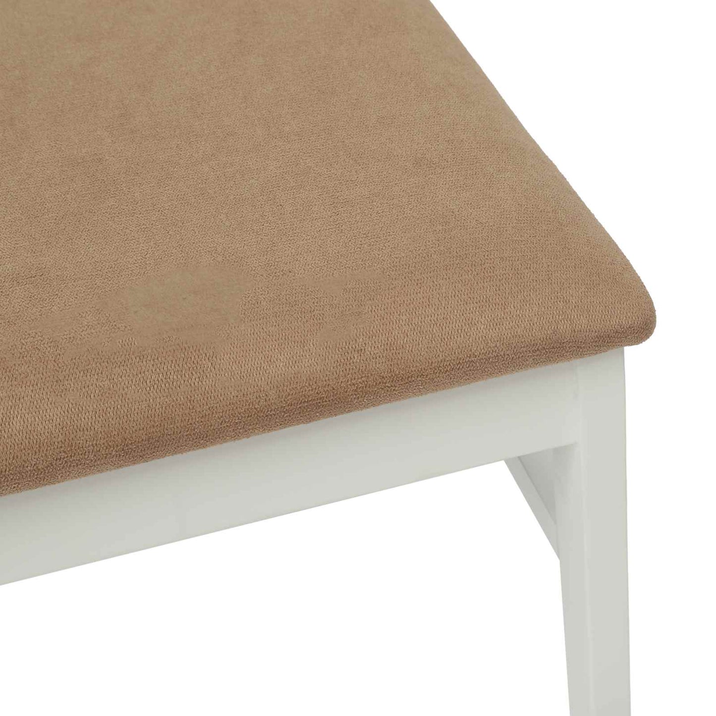 Dining Chair 2 pcs White and Brown Solid Rubber Wood