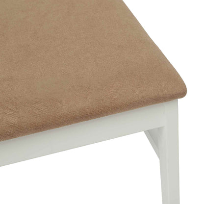 Dining Chair 2 pcs White and Brown Solid Rubber Wood