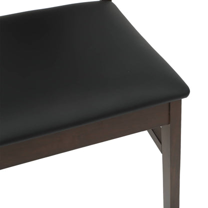 Dining Chair 2 pcs Light Brown and Black Solid Rubber Wood